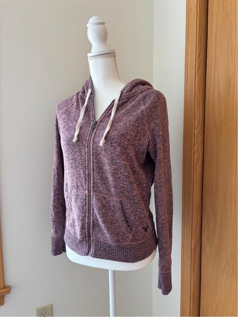 Y2K vintage American Eagle Outfitters Heathered Mauve Full‑Zip Hoodie